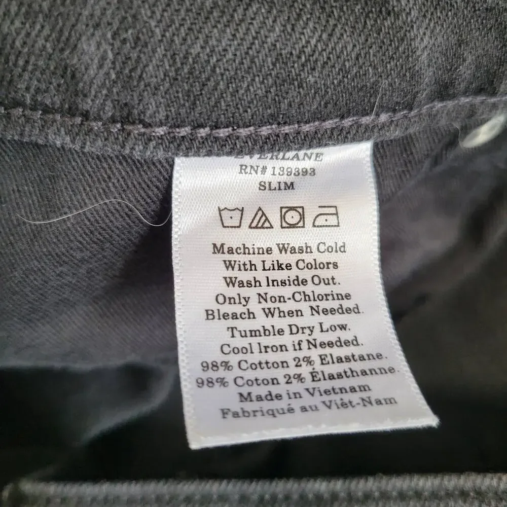 Everlane The Slim Fit Jeans Black Tapered Leg Stretch Men 34 x 30